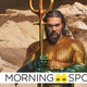 Jason Momoa's Arthur Curry poses in his Aquaman costume, trident in hand, in an image from Aquaman and the Lost Kingdom.